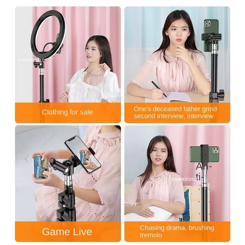 Mobile Phone Live Support Photo Tripod Multi-Functional Video Recording Selfie Landing Tripod 160Cm